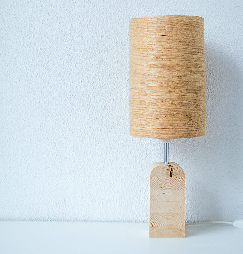 Handmade Wooden Table Lamp 'Motif Wood 2 Oak rustic'