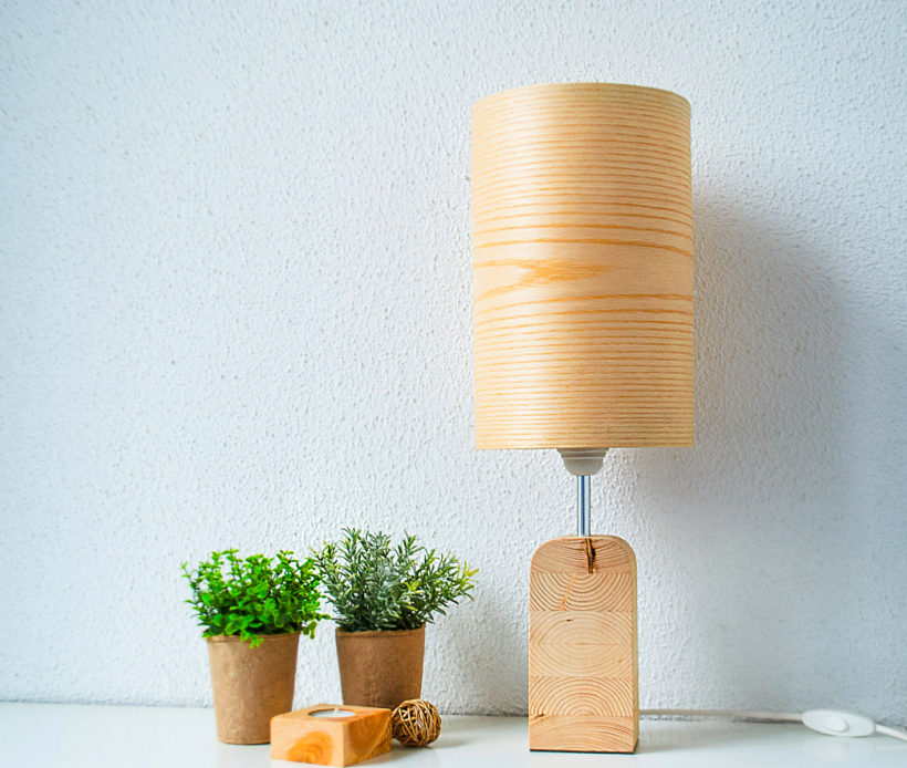 Handmade Wood Table Lamp - Motif Wood 2 Ash